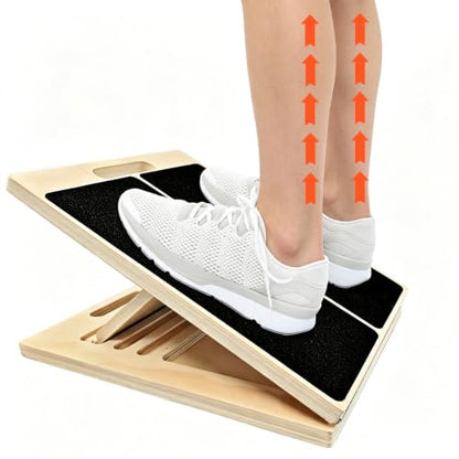 Slant Board for Calf-Stretching - Adjustable Wooden Incline Wedge Stretcher for Squats, Foot & Ankle Mobility, Portable Fitness Equipment, Balance Block for Heel Stretch,300 LBS Capacity