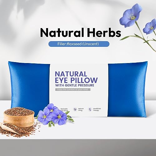 Weighted Eye Pillow for Yoga, Moist Heat Mask for Dry Eyes(Blue) - color: Eye Mask01-blue