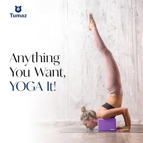 Tumaz Non-Slip Yoga Blocks，High-Density EVA Foam 2 Pack for Yoga & Pilates - color: purple-2ps