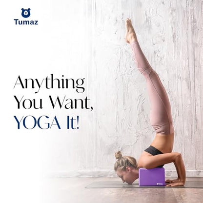 Tumaz Non-Slip Yoga Blocks，High-Density EVA Foam 2 Pack for Yoga & Pilates - color: purple-2ps