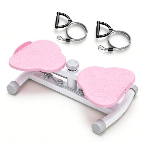 Simple Deluxe Waist Twister Machine Exercise, Anti-Slip Silent Twist Board Supports Up to 300lbs, Portable Home Gym Fitness Equipment for Core Abdominal Fat Workout - color: Pink