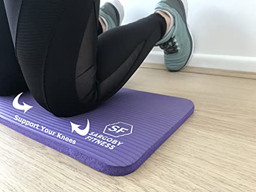Yoga Knee Pad 0.6 inch Thick Pilates Yoga Knee Pad Cushion your knees Also support Elbows Forearms - color: Purple