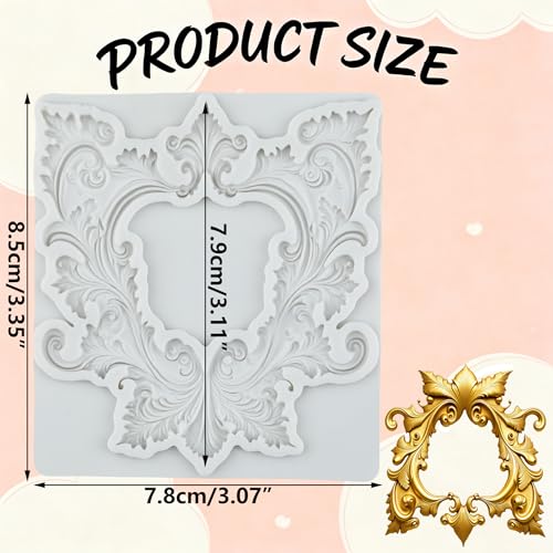 Baroque Relief Frame Polymer Clay Molds Photo Frame Silicone Mold | DIY Craft Epoxy Resin Casting Polymer Clay Tools Crafts Air Dry Jewelry Making - color: Style E