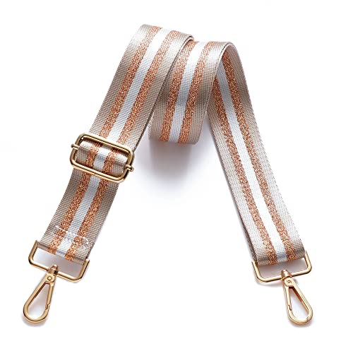 S-Jacorry Purse Strap Replacement Crossbody Wide Shoulder Strap Adjustable Canvas Straps Handbag Strap Replacement Belts - color: Gold Buckel-196