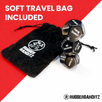 Rubberbanditz - Fitness Dice for Exercise & Workouts | Three Engaging 12-Sided Full Body Workout Dice | Ideal for Crossfit, Home Workouts, and Gyms | Fun Workout Equipment