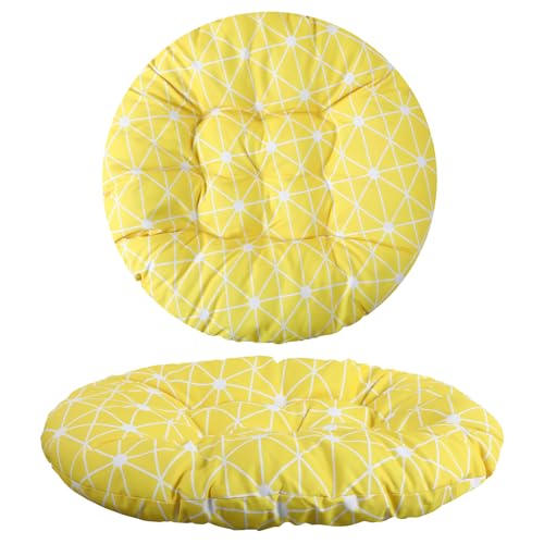 35" Large Yellow Floor Cushion Oversized Round Meditation Floor Pillow | Lemon Shape, Oversized Floor Cushion, Fruit Style, Fluffy and Lightweight, Corduroy and Pearl Cotton, Yoga Cushion - color: Yellow, style: Classic