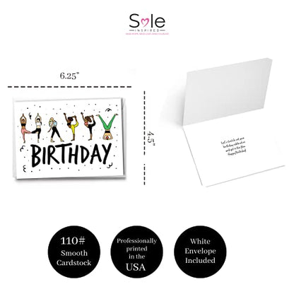 Yoga Birthday Card for Women | Funny Yoga Pose Card | Namaste and Celebrate with a Yogi Birthday Card - style: Yogi