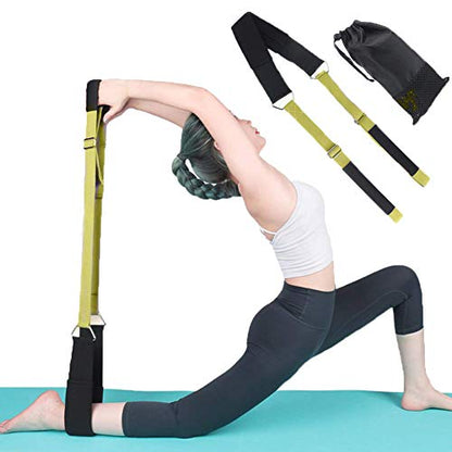 Yoga Stretching Strap, Improve Body Flexibility Stretch Strap Backbend Assist Trainer, Adjustable Leg Stretcher Home Gym Equipment for Pilates Splits Ballet Cheerleading Gymnastics Rehab - color: Green