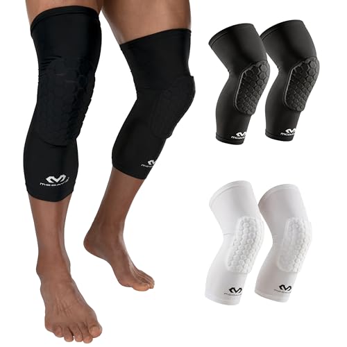 Knee Compression Sleeves: McDavid Hex Knee Pads Compression Leg Sleeve for Basketball, Volleyball, Weightlifting, and More - Pair of Sleeves - color: Black, size: XX-Large