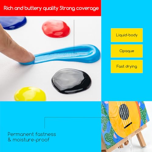 MEEDEN Mid Yellow Acrylic Paint with Pump Lid, 1/2 Gallon (2L /67.6 oz.) Soft Body Non-Toxic Rich Pigment Color, Perfect for Art Class, Wall Painting, Painting Party & Creative DIY - color: Mid Yellow