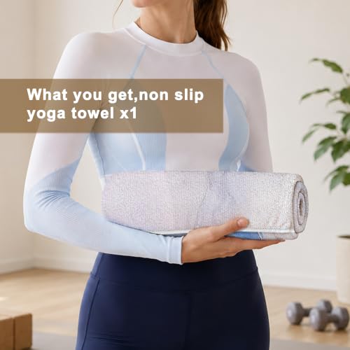 Yoga Mat Towel, Hot Yoga Towel High-Definition Pattern, Machine Washable with Ultra-Absorbent Yoga Towels for Hot Yoga Non Slip for Fitness, Exercise, Pilates, 72 x 27 in, Blue Ripples - color: Blue Ripples