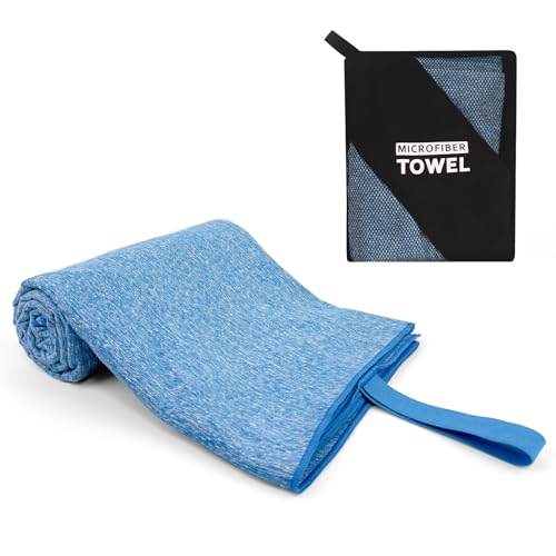 Microfiber Camping Towel Quick Dry,Lightweight Fast Drying Body Towel for Travel Beach Hiking Backpacking Swimming Pool(Blue, 1 Pack L(30X60 Inch) - color: Blue, size: 1 Pack L(30X60 Inch
