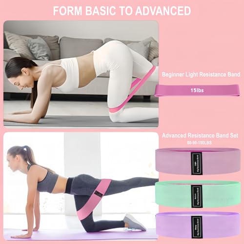 Nuplot Pilates Equipment, Pilates Kit for Home Workouts, Pilates Essentials Kit for Women, Home Pilates Kit with Pilates Ring and Ball Set, Booty Bands, Figure 8 Resistance Band, Yoga Band - color: Pink