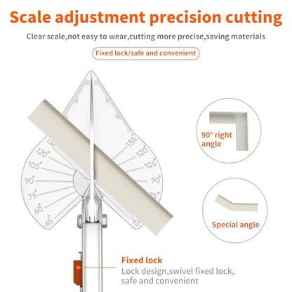 Miter Shears, 45-135 Degree Adjustable Angle Scissors, Quarter Round Cutter Tool with Spare SK5 Blades, Trunking Shears for Cutting PVC, Trim and Softwood Moulding (Not for Hardwood) - size: HD-3101 EU - Shears With Replacement Blades