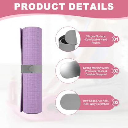 Yoga Mat Strap Slap Band, One Snap Yoga Mat Slap Band for Keep Mats Tightly Rolled Exercise Mat Sling Holder - color: Gray