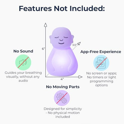 Mindsight 'Original Breathing Buddha' Guided Visual Meditation | 3 Modes to Slow Your Breathing & Calm Your Mind | Stress & Anxiety Relief | Wellness Gift | Adults, Kids, Classrooms | USB Rechargeable - size: Buddha
