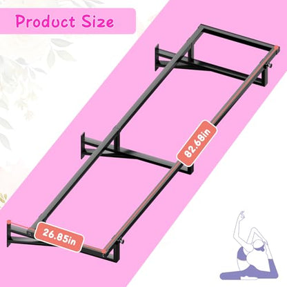 Yoga Ball Holder - Extra Large Wall Rack for Gym Garage Storage, Suitable for Stability/Theraband/Exercise/Barre Balls and Yoga Block