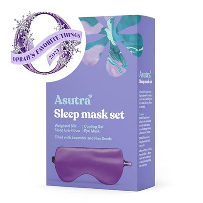 ASUTRA Silk Eye Pillow for Sleep, Purple - Filled w/Lavender (One Size) - color: Purple