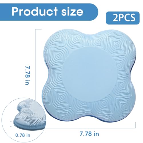 2 Pack Yoga Knee Pads Mat Set - Extra Thick Foam Kneeling Pad Cushion for Knees, Elbows, Wrists, Head - Yoga Essentials for Women Men, Non-Slip Pilates, Meditation, Floor Workouts - color: blue