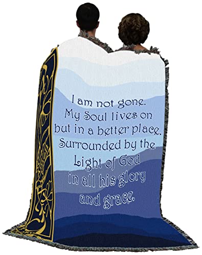 Pure Country Weavers I Am Not Gone My Soul Lives On Blanket Blue - Sympathy Bereavement Gift Tapestry Throw Woven from Cotton - Made in the USA (72x54) - color: Soul Lives Blue, size: 72" x 54"