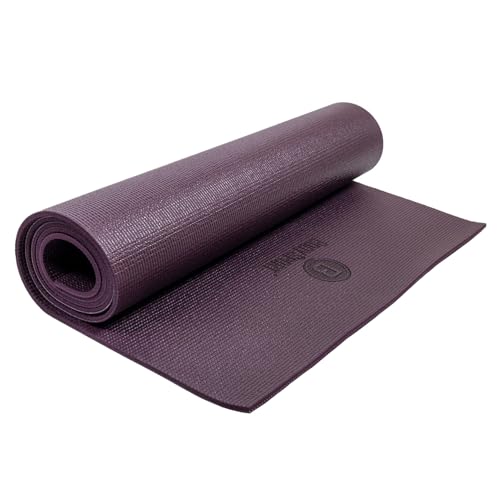 Body Sport Yoga Mat - High-Density, Non-Slip Surface with Shock Absorption - Ideal for Yoga, Pilates, and Home Workouts - color: Purple, size: 1/4"