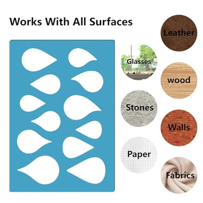 GORGECRAFT 5.1"x3.5" 2Pcs Earring Teardrops Jewelry Stencils Cutouts Stencil Arylic Triangles Geometric Reusable Drawing Template for Women Earrings Bracelets Making Cabochons DIY Ruler Art Tool - style: Teardrop