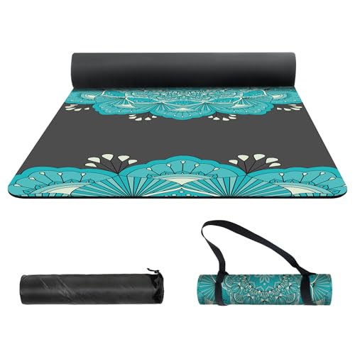 nuveti Yoga Mat Print Extra Thick TPE Non Slip Fitness Exercise Mat with Carrying Bag,72"x24" Extra Thick 6MM Exercise & Workout Mat for Yoga, Pilates Fitness and Floor Exercises - color: MX