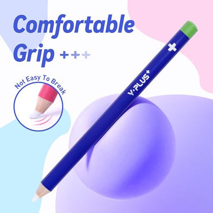 YPLUS Detail Eraser Pencils with Sharpener, Blue, School Supplies, 3 Pcs | Fine Detail Erasing, Sharpener Included, for Sketching, Charcoal Drawings, Pencil Work, and Geometry - color: Blue
