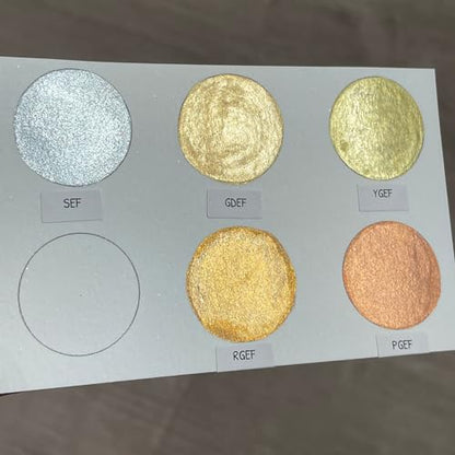 IUILE Handmade Watercolor Paints - Extra Fine Dot Card (5 colors). Metallic, Shiny, Shimmer - color: Extra Fine Dot