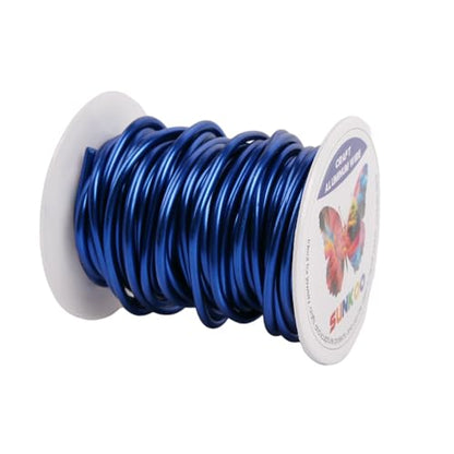 Aluminum Craft Wire,8 Gauge (3mm) Royal Blue Bendable Wire,32 Feet Continuous Roll for Jewelry Making,Sculpting,Floral & Armature Projects - size: 8 Gauge 32FT, style: Royal Blue