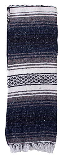 Canyon Creek Authentic Mexican Yoga Falsa Blanket (Dark Blue) - color: Dark Blue