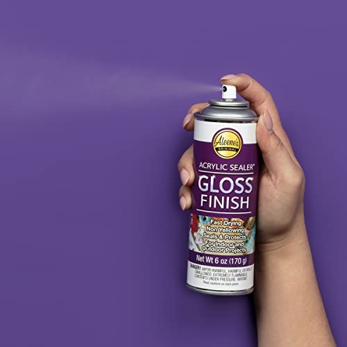 Aleene's 26412 Spray Gloss Finish, 6 Oz Acrylic Sealer, Original Version, Clear - Gloss - color: Clear - Gloss