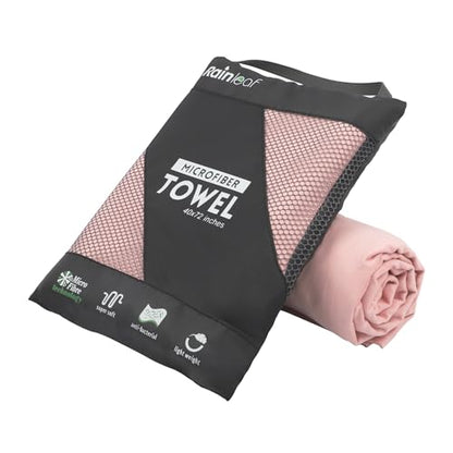 Rainleaf Microfiber Towel Quick Dry Camping & Travel & Gym Towel. Compact - color: Pale Rose, size: 40.00" x 20.00"