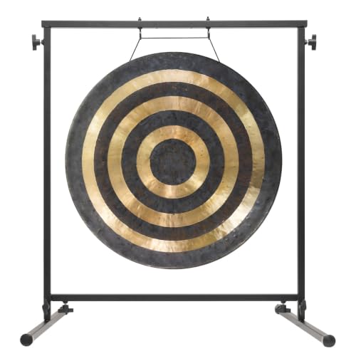 24" to 26" Gongs on Fruity Buddha Stand - Includes Gong, Rope, Mallet, & Stand/Medium Handmade Traditional Chinese Gong/Easy to Assemble Metal Stand/Easy to Play - size: 26" Lunar Flare Gong