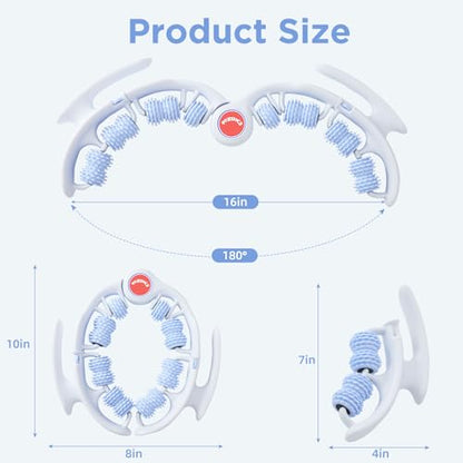 Cellulite Massage Tool - Lymphatic Drainage Massager - Muscle Roller, Deep Fascia Massage, Dimpled Skin Removal, Legs/Thighs/Buttocks, Anti-Cellulite Roller, Smooth Skin (14 Wheel - Blue) - color: White Blue