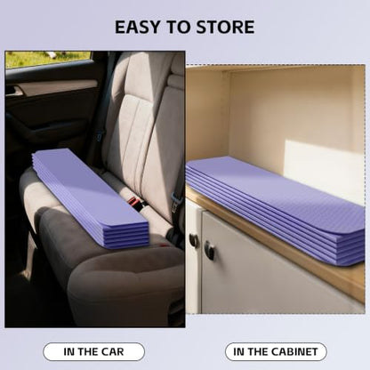LVME Foldable Yoga Mat, Extra Thick 10mm, 76"x26"Extra Long - color: Lilac