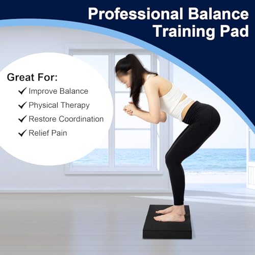 StrongTek Foam Balance Pad, High-Density TPE, 15.8 x 13 x 2 in, Non-Slip - color: Grey-Set of 2