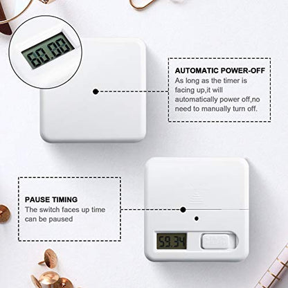 Weewooday Cube Timer, Gravity Sensor Flip Timer for ADHD, White - color: White