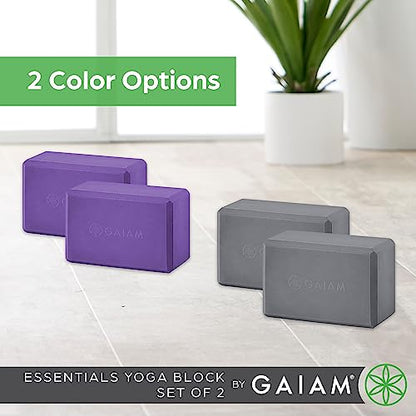 Gaiam Yoga Block - Supportive Latex-Free Eva Foam - Soft Non-Slip Surface with Beveled Edges for Yoga, Pilates, Meditation - color: Vivid Blue (Pack of 12), style: 2 Blocks