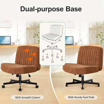 Criss Cross Chair,Thick Padded Cross Legged Office Chair,Brown - color: Brown