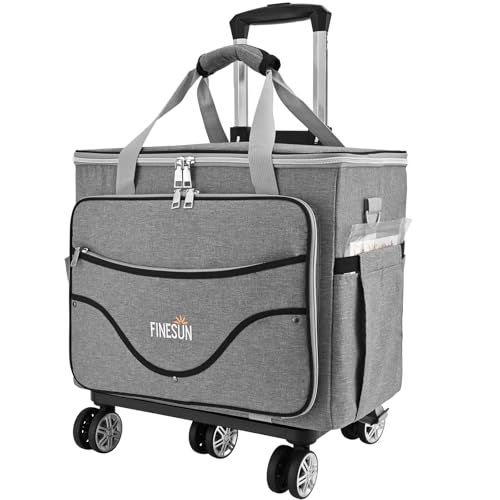 Rolling Craft Bag With Wheels, Teacher Tote Organizer With Detachable Cart - color: Grey