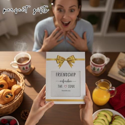 1 PCS Funny A Sweet Friendship Refreshes The Soul Hand Towels,Christian Kitchen Towels,Gift for Friend Woman, Hostess Gifts - color: Color_01