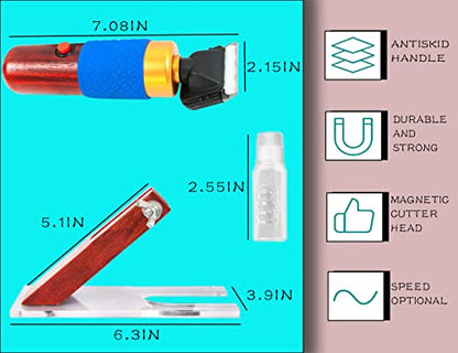 Carpet Trimmer with Shearing Guide, Electric Speed Adjustable Rug Tufting Carver Clippers, Electric Rug Shears Carpet Carving Tool for Handmade Rug Clean and Tufted Rug(with Stand Base and 2 Blades) - color: Carpet Trimmer With Shearing Guide