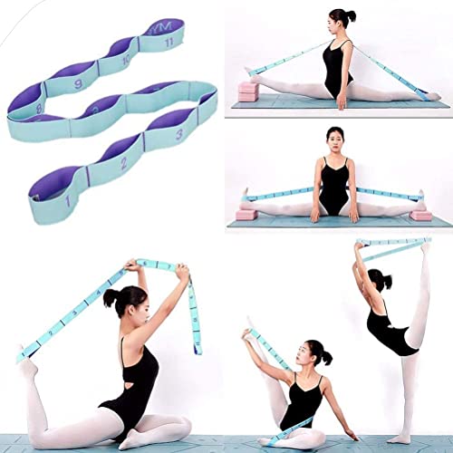 Stretch Straps, Yoga Elastic Stretching Strap with Adjustable 11 Loops | Fitness Leg Stretch Band, Flexibility Trainer Equipment, Resistance Stretch Assist Belt, for Physical Therapy, Pilates Ballet