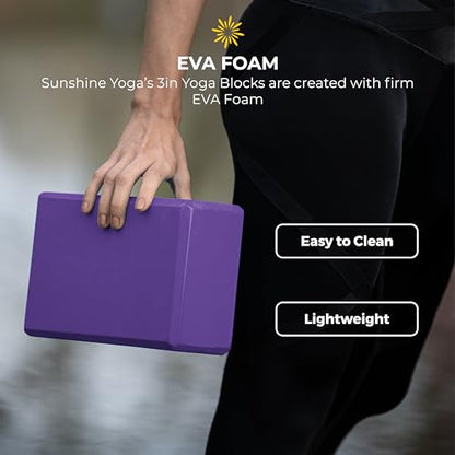 3in Yoga Blocks Bulk, 10 Pack, 3x6x9in - color: Dark Purple
