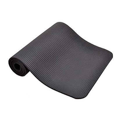 Fitvids All Purpose 1/2-Inch Extra Thick High Density Anti-Tear Exercise Yoga Mat and Knee Pad with Carrying Strap, Multiple Colors - color: Black