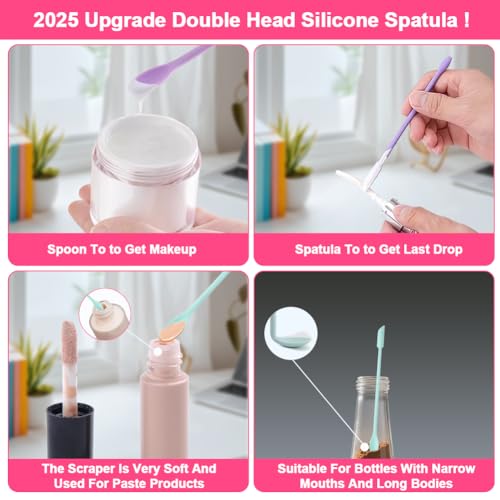 9 Pieces Mini Silicone Spatula-Makeup Spatula-Small Silicone Spatula-Thin Spatula Set for Skinny Openings-Abnaok Tiny Scraper for Jar,Kitchen Bottles,Cosmetic - size: 2*5