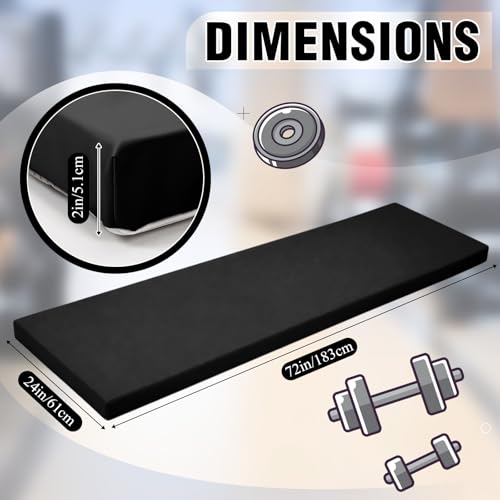 Lyrow 2 Inch Thick Yoga Mat 72x24 with Carry Strap Foam - color: Black