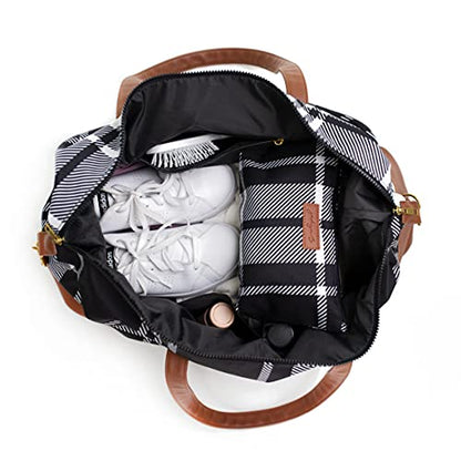 Jadyn Luna Women's Weekender Bag and Travel Duffel, Large 37 Liter Capacity - color: Plaid, size: Large