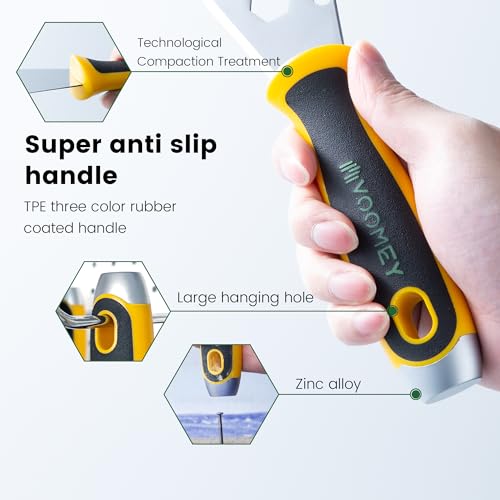 VOOMEY Putty Knife Set, 3PCS Paint Scraper Tool Kit with 12-in-1 Painter's Tool, Stainless Steel Putty Knives for Drywall Repair, Spackle, Wallpaper Removal & Wall Patching